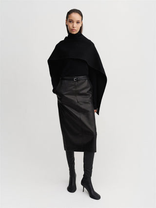 ALMADA LABEL - Birdy Leather Skirt - Black