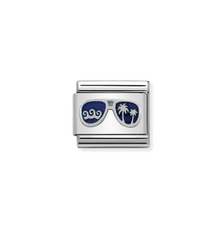 Nomination - Link SYMBOLS 925 sterling silver enamel BLUE MIAMI SUNGLASSES