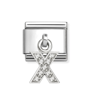 Nomination - Link CHARMS LETTERS cz and 925 sterling silver X