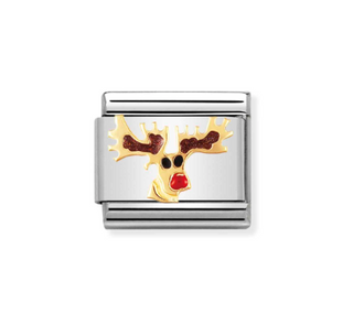Nomination - Link CHRISTMAS enamel and 18k gold REINDEER