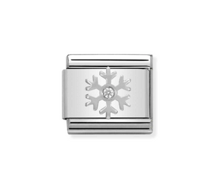 Nomination - Link CHRISTMAS cubic zirconia and 925 sterling silver WHITE SNOWFLAKE