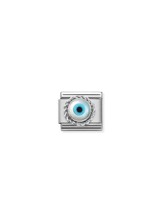 Nomination - Link ROUND RICH SETTING in 925 sterling silver GREEK EYE