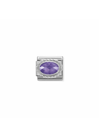 Nomination - Link FACETED  925 sterling silver setting detail PURPLE