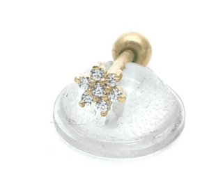 Rose Marie Paris - Piercing Argent Fleur CZ (1 piece)