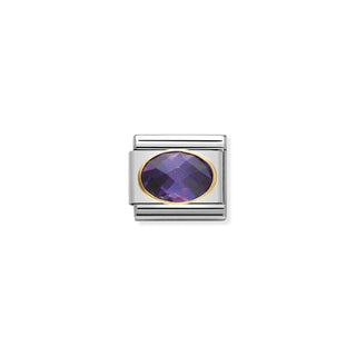 Nomination - Link FACETED CUBIC  18k gold PURPLE