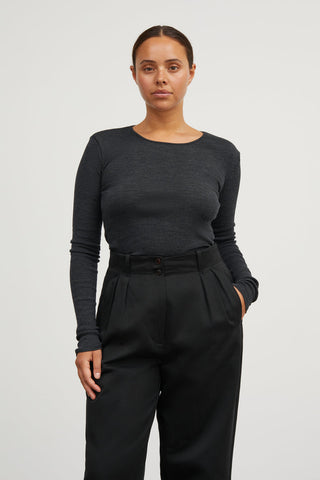 SKALL - Amy Blouse - Dark Grey Melange