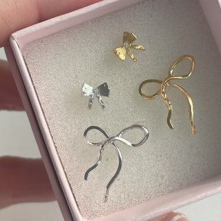 STINE A - Flow Bow Earring - Silver Single