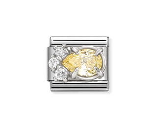 Nomination - Link CLASSIC cz and 925 sterling silver YELLOW DROP