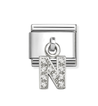Nomination - Link CHARMS LETTERS cz and 925 sterling silver N