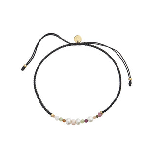 STINE A - Candy Bracelet - White Forest Mix & Black Ribbon