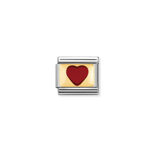 Nomination - Link PLATES 18k gold RED HEART