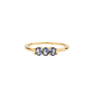 All The Luck in the World - Oasis Goldplated Ring Zirconia Ovals - Bar Blue