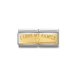 Nomination - Link DOUBLE ENGRAVED  18k gold CUSTOM I Love My Family