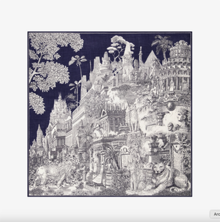 INOUI - Square Cashmere Piranesi 130 - Bleu Marine