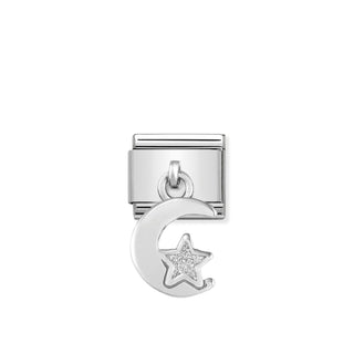 Nomination - Link CHARMS 925 sterling silver PENDANT MOON AND STAR