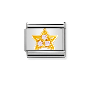 Nomination - Link FUN 18k gold and cubic zirconia PINK STAR
