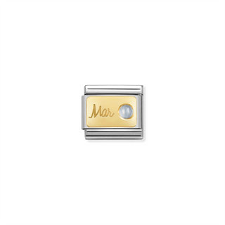 Nomination - Link MONTH STONE  18k gold March AQUAMARINE