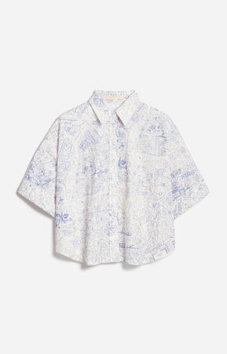 VANESSA BRUNO - Bobby Blouse - White/Blue