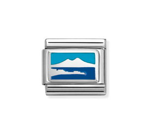 Nomination - Link PLATES enamel and 925 sterling silver VESUVIUS