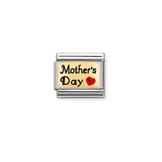 Nomination - Link PLATES 18k gold enamel MOTHERS DAY HEART