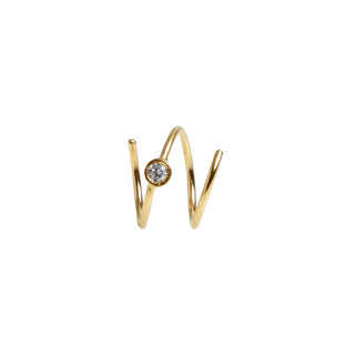 STINE A - Big Dot Curl Earring Gold - Left