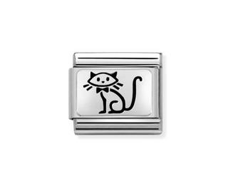 Nomination - Link OXIDIZED PLATES 925 sterling silver FAMILY CAT