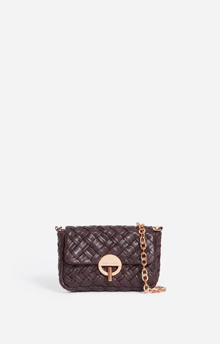 VANESSA BRUNO - Small Moon Braided Bag - Chocolate