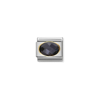 Nomination - Link FACETED CUBIC  18k gold Black