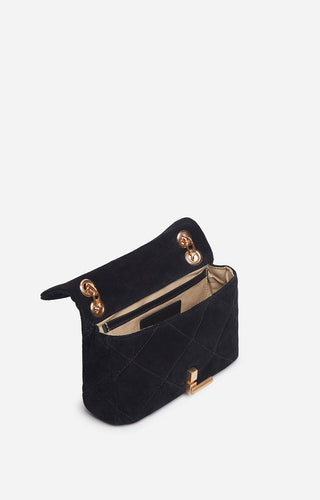 VANESSA BRUNO - Small Moon Suede Bag - Noir