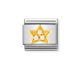 Nomination - Link FUN 18k gold and cubic zirconia WHITE STAR