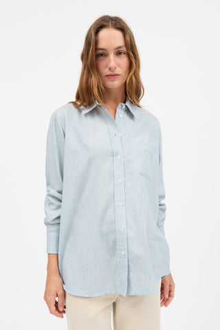 SKALL - Nico Shirt - Tiny Blue Stripe