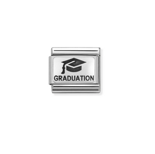 Nomination - Link OXYDISED PLATES 925 sterling silver Graduation with hat