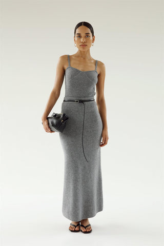 ALMADA LABEL - Umi Brushed Cashmere Maxi Skirt - Grey