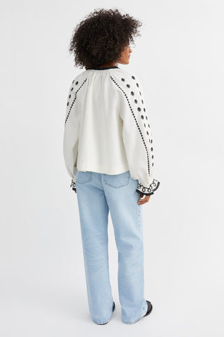 SKALL - Ella Blouse - Silenced White/Black