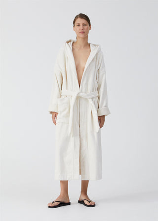 AIAYU DOMUS - Hooded Bathrobe Terry - Pure Ecru