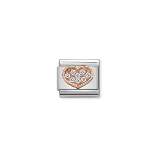 Nomination - Link Symbols 9k rose gold  Heart Rich