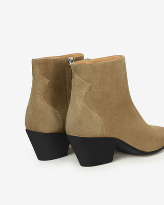 ISABEL MARANT ÈTOILE - Dacken Boots - Taupe/Black Heel