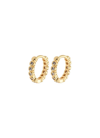 Emilia by Bon Dep - Small Stone Drop Hoops