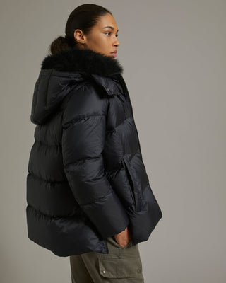 YVES SALOMON - A Line Down Jacket Lambswool - Noir