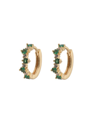 Emilia by Bon Dep - Mixed Small Hoops - Green