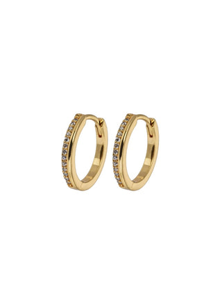 Emilia by Bon Dep - Medium Hoops Gold & White