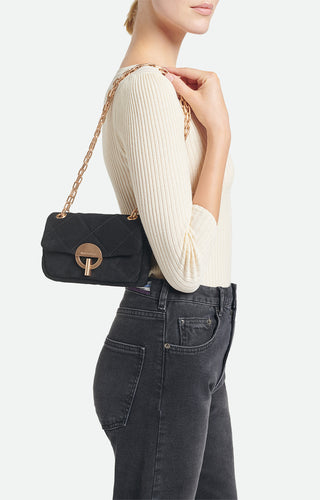 VANESSA BRUNO - Nano Moon Bag Suede - Noir