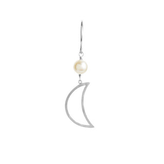 STINE A - Bella Moon Earring W/Pearl - Silver