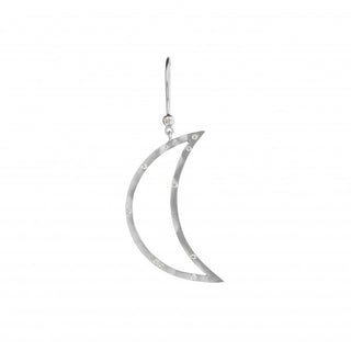 STINE A - Big Bella Moon W/Stones Earring - Silver