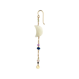 STINE A - Midnight Moon Pearl Earring W/Gemstone Long