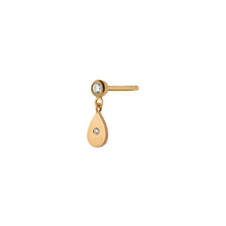 STINE A - Big Dot W/Sparkling Teardrop Earring - Gold