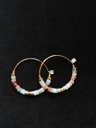 ISABEL MARANT JEWELRY - Stone Pearl Hoops - Pacific