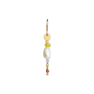 STINE A - Petit Baroque Pearl Earring W/Candy Stones - Soft Lime