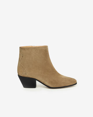 ISABEL MARANT ÈTOILE - Dacken Boots - Taupe/Black Heel