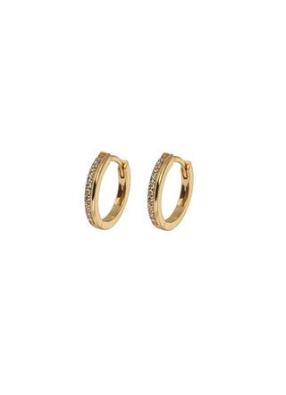 Emilia by Bon Dep - Small Hoops Gold & White